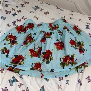 Teal rose skirt
